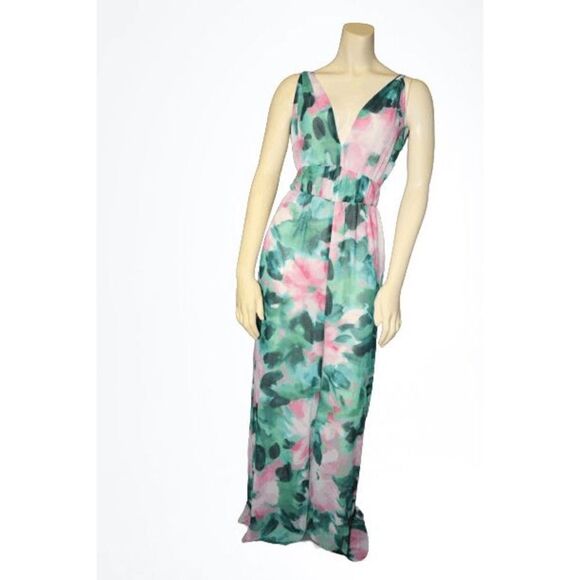 ZARA V Neck Floral Print Jumpsuit - Picture 1 of 15